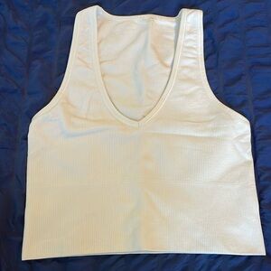 Athleta Aurora Seamless Crop Rib Tank in Bright White size XS